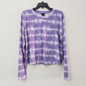 Free press lettuce hem tie dye long sleeve top M